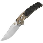 WE 240873 Skynix Satin Clip Point Bolster Lock Knife Twill Carbon Fiber Handles