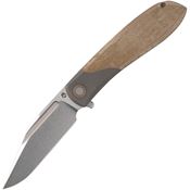 Jack Wolf 54343 Scuffle Bolster Stonewash Clip Point Lock Knife Green Linen Micarta Handles