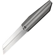 WE 22034D2 Collinear Satin Framelock Knife Gray Titanium Handles