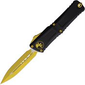 Microtech 11421CYSK Auto Combat Troodon Gen III Black Aluminum Handle