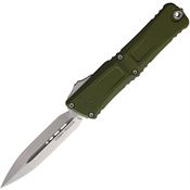 Microtech 114210OD Auto Combat Troodon Gen III Stonewash Double Edge Dagger OD Green Aluminum Handle