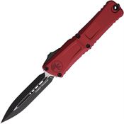 Microtech 11421MR Auto Combat Troodon Gen III Two-Tone Double Edge Dagger Merlot Aluminum Handle
