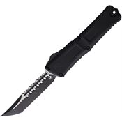 Microtech 12191TS Auto Combat Troodon Hellhound Two-Tone Tanto Black Aluminum Handle