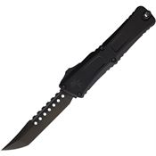 Microtech 12191DLCTSH Auto Combat Troodon Hellhound Tanto Black Aluminum Handle