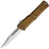 Microtech 114610TA Auto Combat Troodon GenIII Stonewash Tan Aluminum Handle