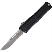 Microtech 114311AP Auto Combat Troodon GenIII Apocalyptic Part Serrated Black Aluminum Handle