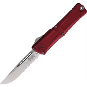 Microtech 114311MR Auto Combat Troodon GenIII Stonewash Part Serrated Merlot Aluminum Handle