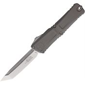 Microtech 114410NC Auto Combat Troodon GenIII Stonewash Tanto Gray Aluminum Handle