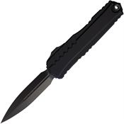 Microtech 12421DLCTSH Auto Cypher II OTF Black Double Edge Dagger Black Aluminum Handle