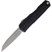 Microtech 124110APCW Auto Cypher II OTF Apocalyptic Wharncliffe Black Aluminum Handle