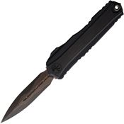 Microtech 124216MS3 Auto Cypher II OTF Double Edge Dagger Black Aluminum Handle