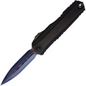 Microtech 124216MS4 Auto Cypher II OTF Double Edge Dagger Black Aluminum Handle