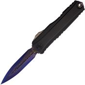 Microtech 124216MS5 Auto Cypher II OTF Double Edge Dagger Black Aluminum Handle