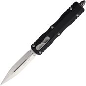 Microtech 2254 Auto Dirac Satin Double Edge Dagger Black Aluminum Handle