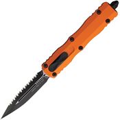 Microtech 2273OR Auto Dirac Delta OTF Two-Tone Serrated Dagger Tangerine Aluminum Handle