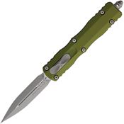 Microtech 22710APOD Auto Dirac Delta OTF Apocalyptic Double Edge Dagger OD Green Aluminum Handle