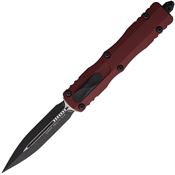 Microtech 2271MR Auto Dirac Delta OTF Two-Tone Double Edge Dagger Merlot Aluminum Handle