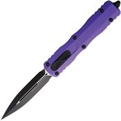 Microtech 2271PU Auto Dirac Delta OTF Two-Tone Double Edge Dagger Purple Aluminum Handle