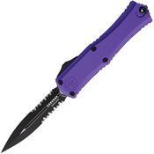 Microtech 1702M2PU Auto Hera II Mini Two-Tone Part Serrated Purple Aluminum Handle
