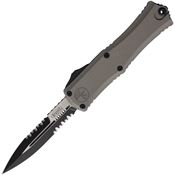 Microtech 1701M2NC Auto Hera II Mini Two-Tone Part Serrated Gray Aluminum Handle