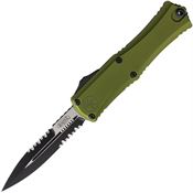 Microtech 1701M2OD Auto Hera II Mini Two-Tone Part Serrated OD Green Aluminum Handle