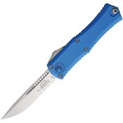 Microtech 1703M11BL Auto Hera II Mini Stonewash Part Serrated Blue Aluminum Handle