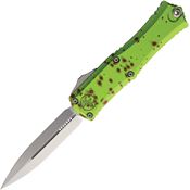 Microtech 1702M10Z Auto Hera II OTF Mini Stonewash Double Edge Dagger ZOMBIE-TECH Handle
