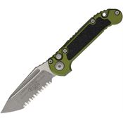 Microtech 113612APOD Auto LUDT Button Lock GenIII Apocalyptic Serrated Tanto OD Green Aluminum Handle