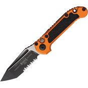 Microtech 11362OR Auto LUDT Button Lock GenIII Two-Tone Part Serrated Tanto Orange Aluminum Handle