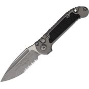 Microtech 113511APNC Auto LUDT Button Lock GenIII Apocalyptic Part Serrated Gray Aluminum Handle