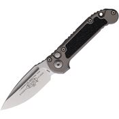 Microtech 113510NC Auto LUDT Button Lock GenIII Stonewash Gray Aluminum Handle