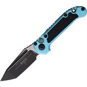 Microtech 11361TQ Auto LUDT Button Lock GenIII Two-Tone Tanto Turquoise Aluminum Handle