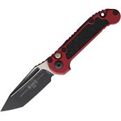 Microtech 11361MR Auto LUDT Button Lock GenIII Two-Tone Tanto Merlot Aluminum Handle
