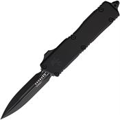 Microtech 11751T Auto Scarab II OTF Gen III Black Double Edge Dagger Black Aluminum Handle