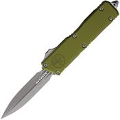 Microtech 117510APOD Auto Scarab II OTF Gen III Apocalyptic Double Edge Dagger OD Green Aluminum Handle
