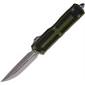 Microtech 118010APOD Auto Scarab II OTF Gen III Apocalyptic Double Edge OD Green Aluminum Handle