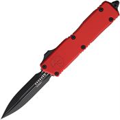 Microtech 11751RD Auto Scarab II OTF Gen III Two-Tone Double Edge Dagger Red Aluminum Handle