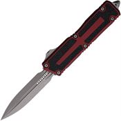 Microtech 128010APMR Auto Scarab II OTF Gen III Apocalyptic Double Edge Dagger Merlot Aluminum Handle