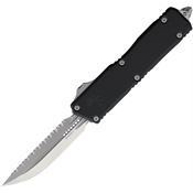Microtech 118112 Auto Scarab II OTF Gen III Stonewash Serrated Black Aluminum Handle