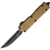 Microtech 11813TA Auto Scarab II OTF Gen III Two-Tone Serrated Tan Aluminum Handle