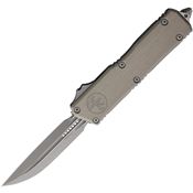 Microtech 118110APNC Auto Scarab II OTF Gen III Apocalyptic Double Edge Gray Aluminum Handle