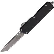 Microtech 117712AP Auto Scarab II OTF Gen III Apocalyptic Serrated Tanto Black Aluminum Handle