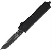 Microtech 11773T Auto Scarab II OTF Gen III Black Serrated Tanto Black Aluminum Handle