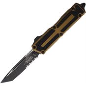 Microtech 12792TA Auto Scarab II OTF Gen III Two-Tone Part Serrated Tanto Tan Aluminum Handle