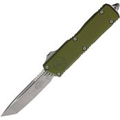 Microtech 117710APOD Auto Scarab II OTF Gen III Apocalyptic Tanto OD Green Aluminum Handle