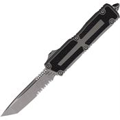 Microtech 127911APNC Auto Scarab II OTF Gen III Apocalyptic Part Serrated Tanto Gray Aluminum Handle