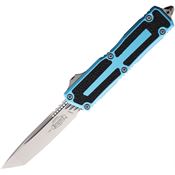 Microtech 127910TQ Auto Scarab II OTF Gen III Stonewash Tanto Turquoise Aluminum Handle