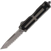 Microtech 127912APNC Auto Scarab II OTF Gen III Apocalyptic Serrated Tanto Gray Aluminum Handle