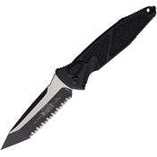 Microtech 161A3T Auto Socom Elite Buttonlock Two-Tone Serrated Tanto Black Aluminum Handle