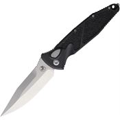 Microtech 160A10SS Auto Socom Elite Buttonlock Stonewash Black Aluminum Handle